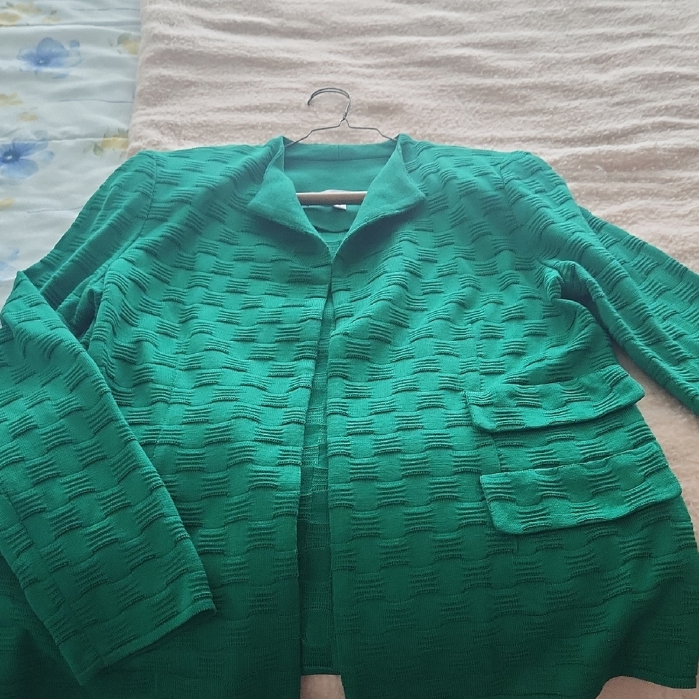 Misook Green Textured Blazer